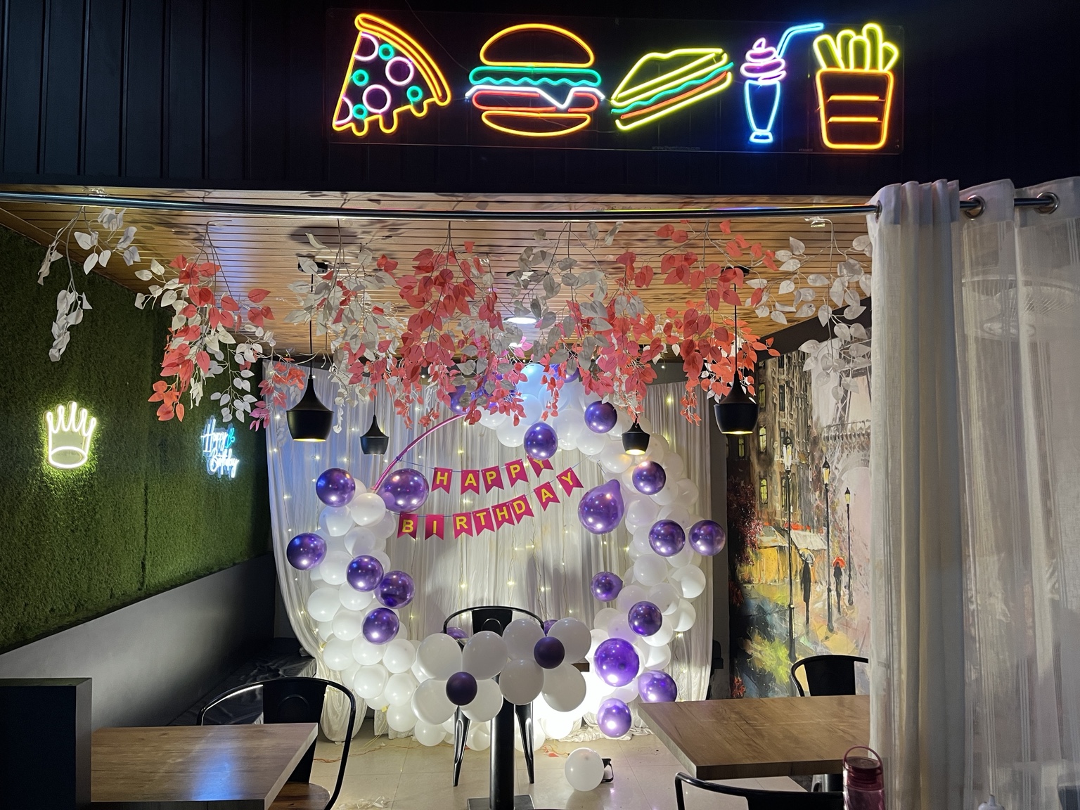 Birthday celebration setup at HR FOODS